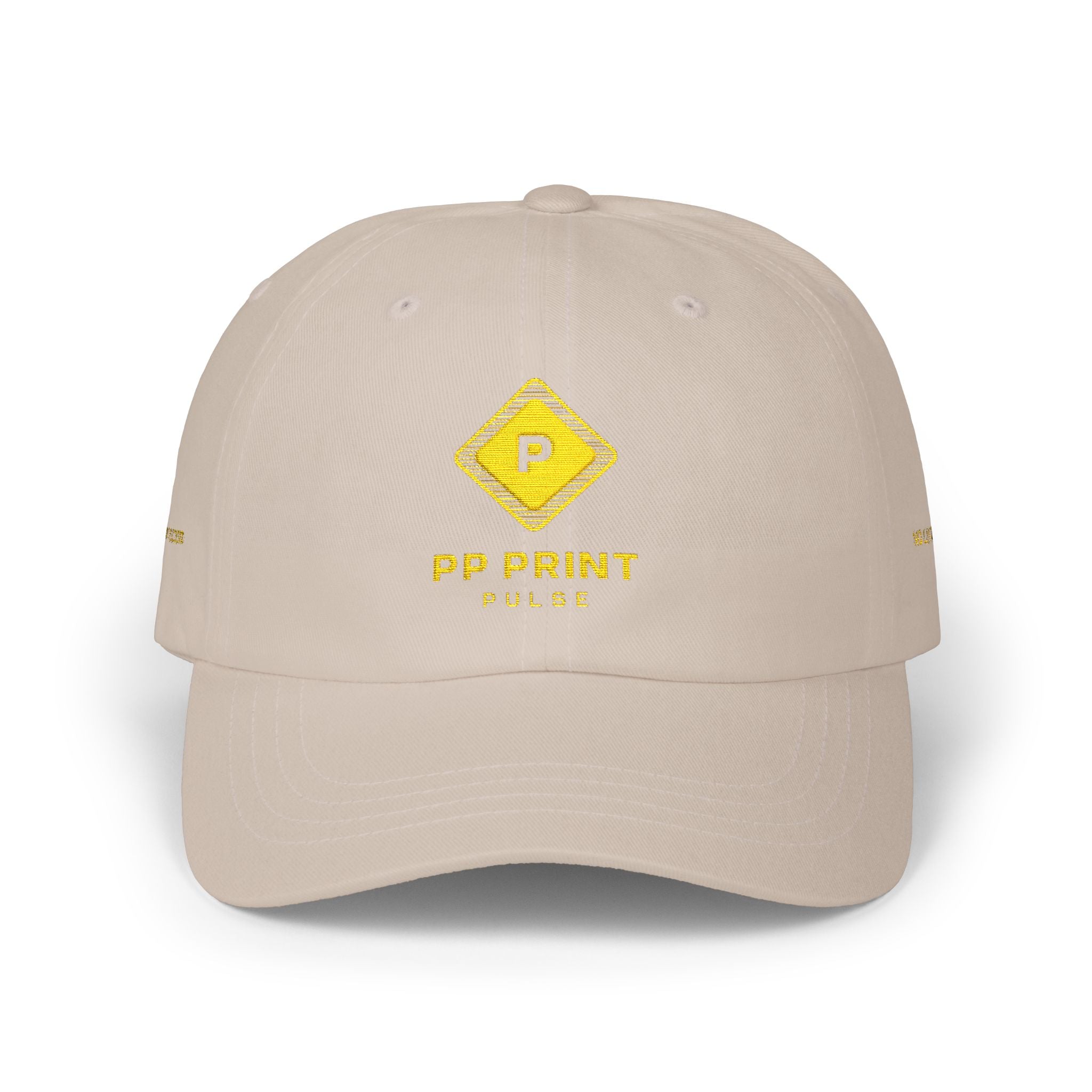 Classic Dad Cap — Minimal Light Brown Low-Profile Hat with Gold Diamond Logo